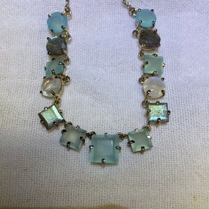 Necklace chalcedony,rainbow moonstone,labradorite